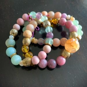 Three-Piece Mala Prayer Bead Bracelet Set 3"